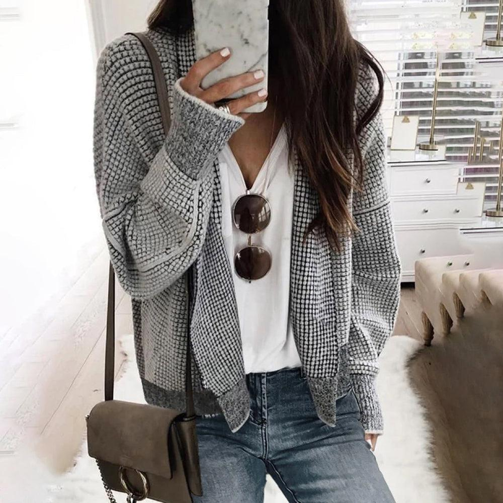 Sablelle Grey Plain Long Sleeve Cardigan