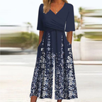 Sablelle Navy Side Pocket Short Sleeve Jumpsuit