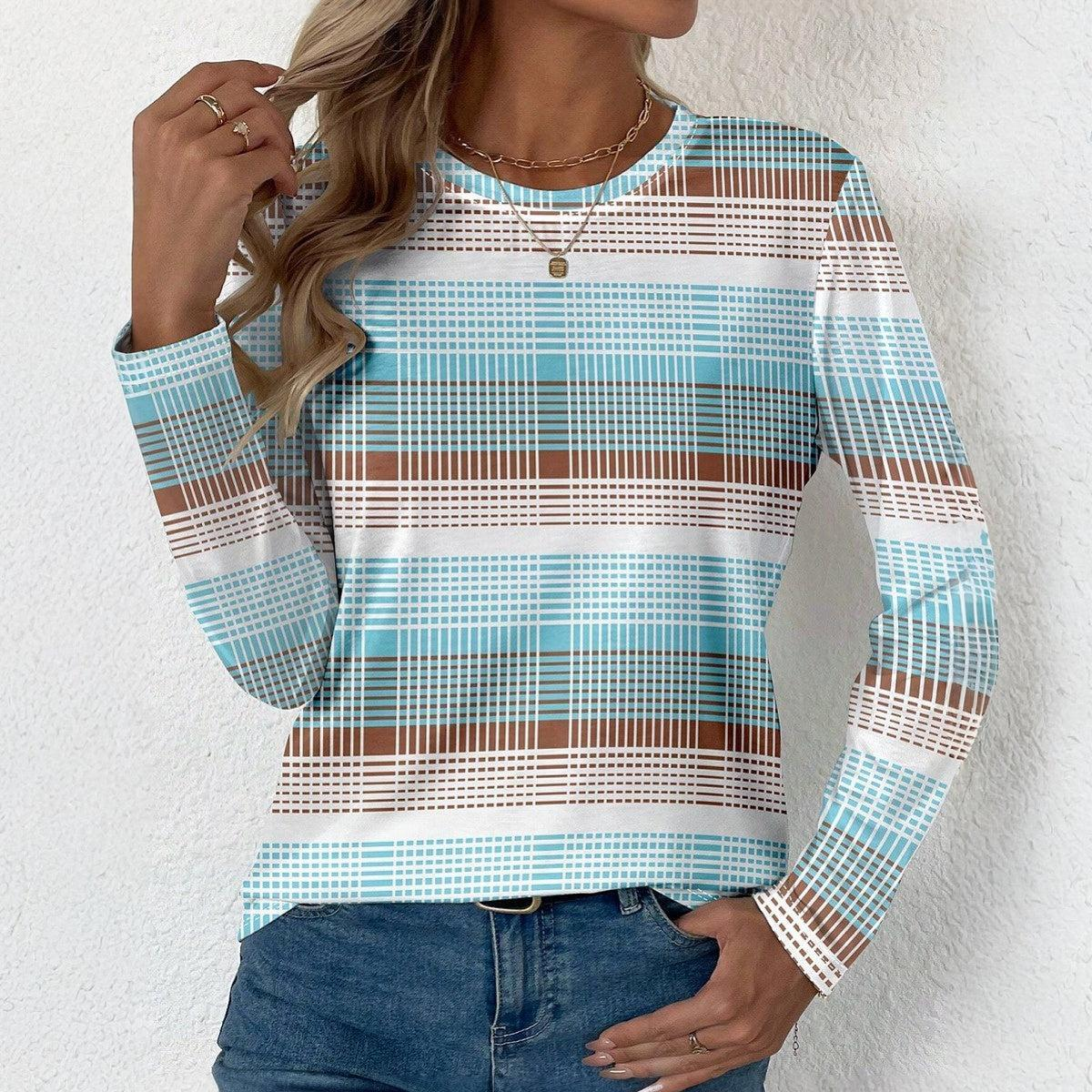 Sablelle Breezy Long Sleeve Striped Print Top