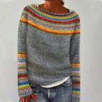 Sablelle Retro Long Sleeve Print Sweater