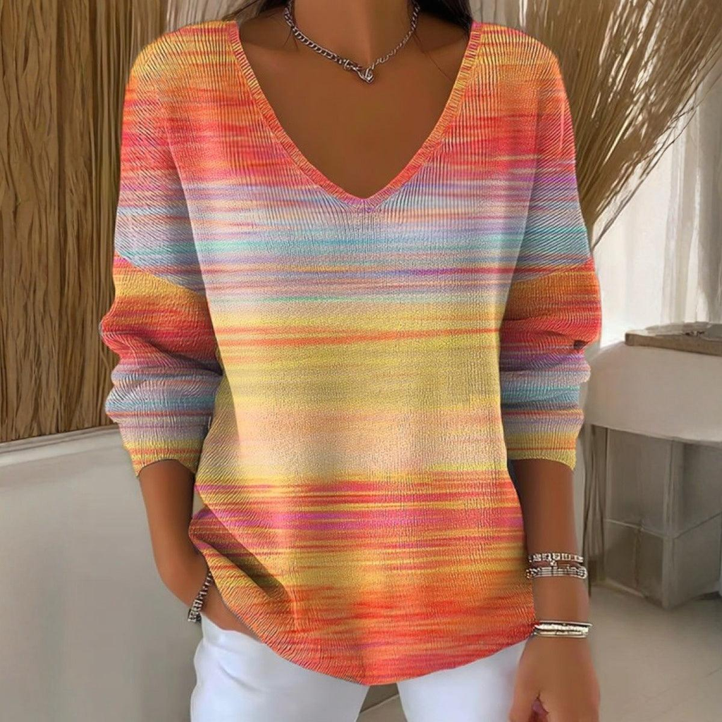 Sablelle Elegant V-Neck Long Sleeve Top