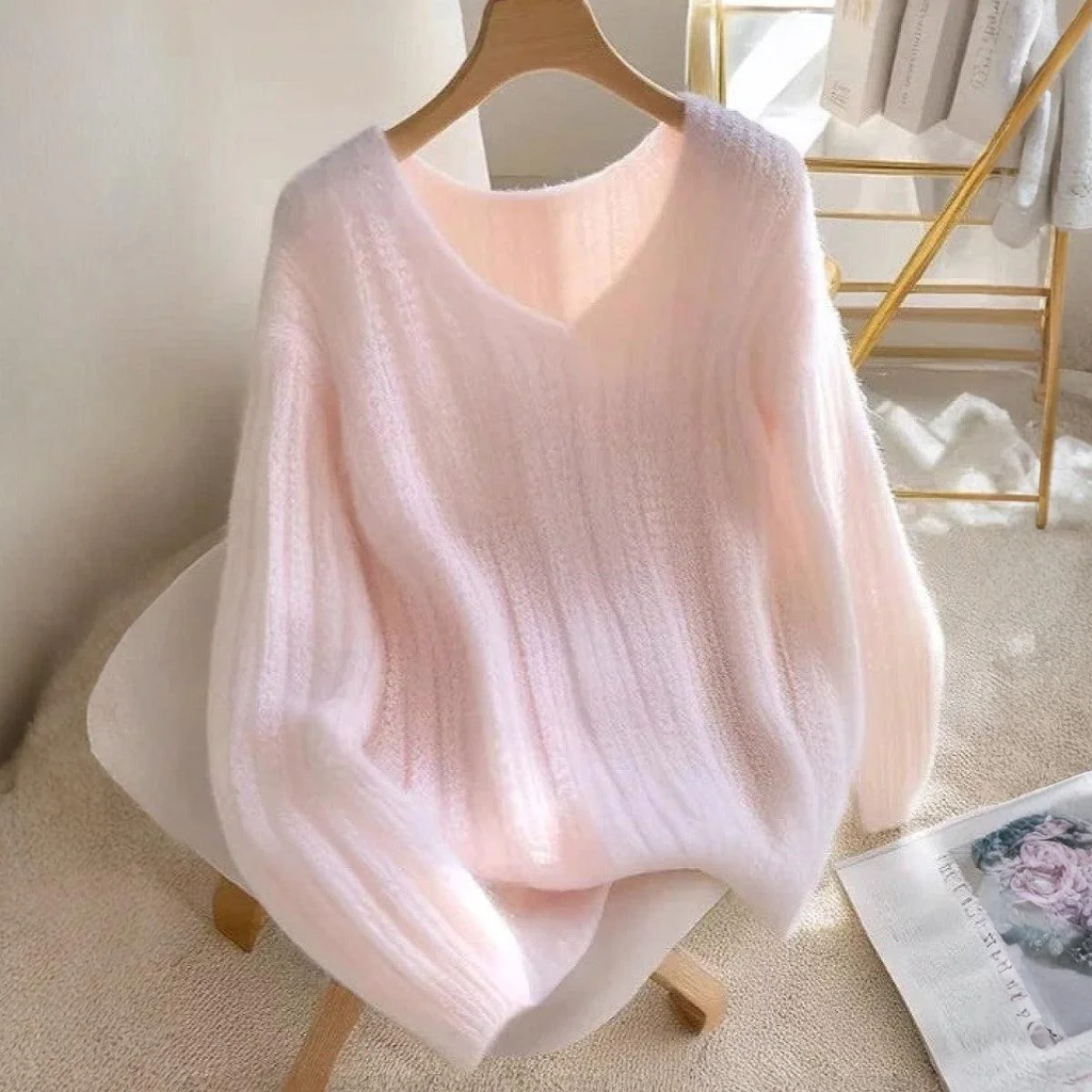 Sablelle Pink Long Sleeve Plain Sweater