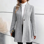 Sablelle Classy Print Collarless Long Sleeve Outerwear