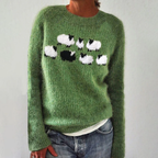 Sablelle Green Long Sleeve Print Sweater