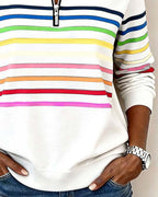 Maya™ | Striped Half-Zip Sweatshirt