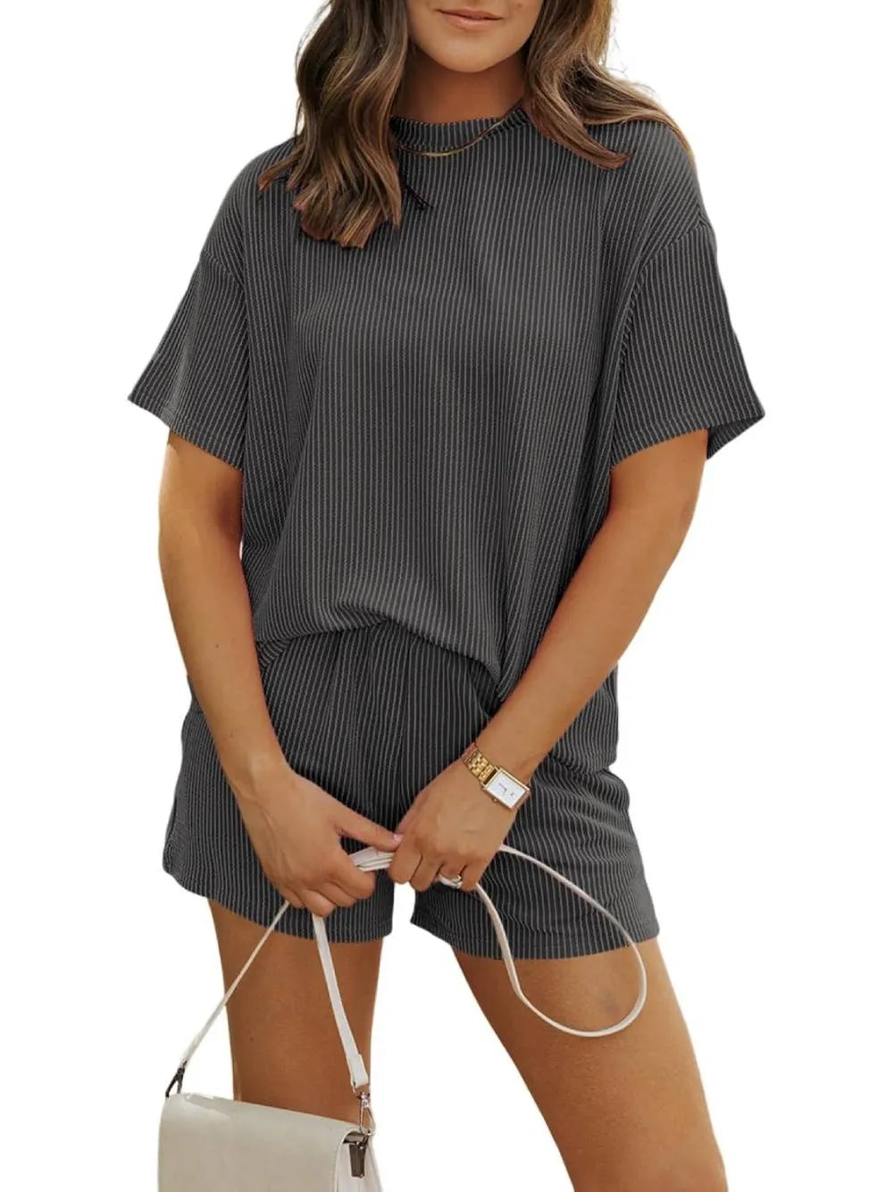 Irina™ | Ribbed Textured Shorts Set