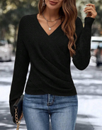 Sablelle Black Plain V-Neck Sweater
