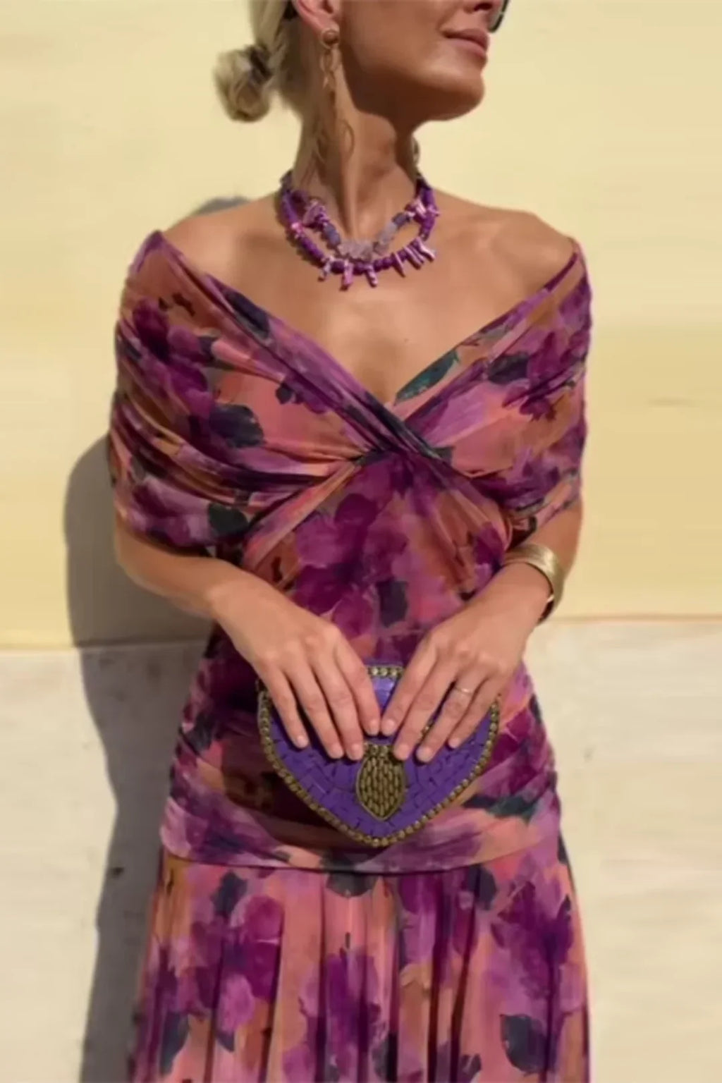 Victoria Elegant V-Neck Party Maxi Dress