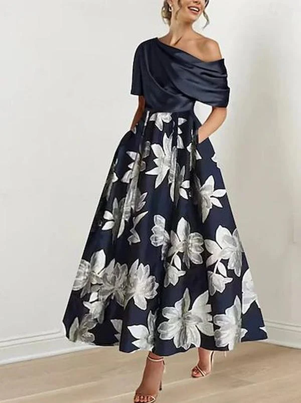 Sablelle Modern Off the Shoulder Floral Print Maxi Dress