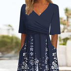 Sablelle Navy Side Pocket Short Sleeve Jumpsuit