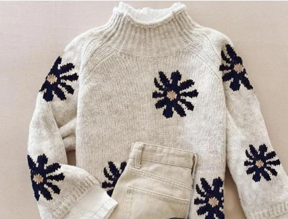 Sablelle Distinctive Mock Neck Long Sleeve Sweater
