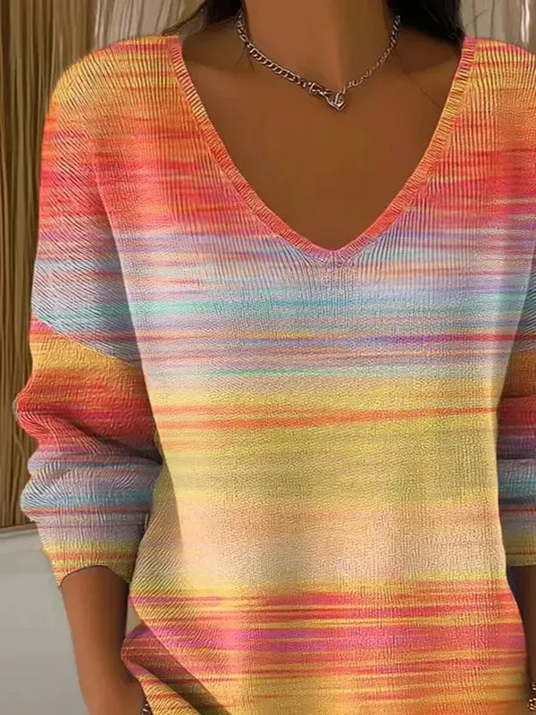 Sablelle Elegant V-Neck Long Sleeve Top