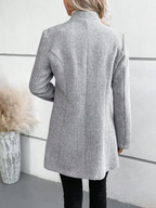 Sablelle Grey Plain Pocket Long Sleeve Outerwear