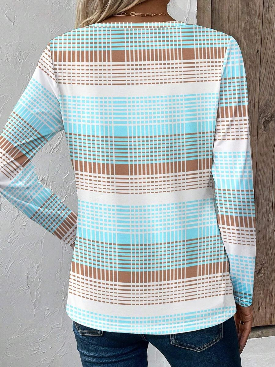 Sablelle Breezy Long Sleeve Striped Print Top