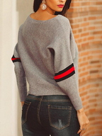Sablelle Boston Red Striped Gray Dolman Sweater