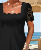 Sablelle Scalloped Squared Little Black Dress