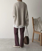 Sablelle Oversized Ivory Pocket Front Sweater