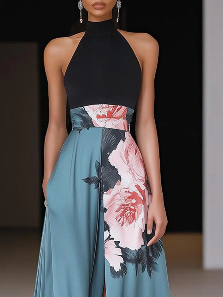 Sablelle Sexy Halter Sleeveless Maxi Dress