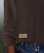 Sablelle Coffee Plain Round Neck Sweater