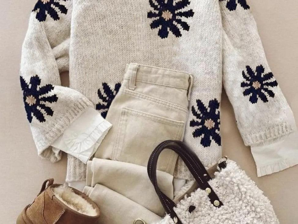 Sablelle Distinctive Mock Neck Long Sleeve Sweater