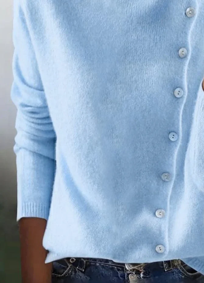 Sablelle Blue Long Sleeve Plain Sweater