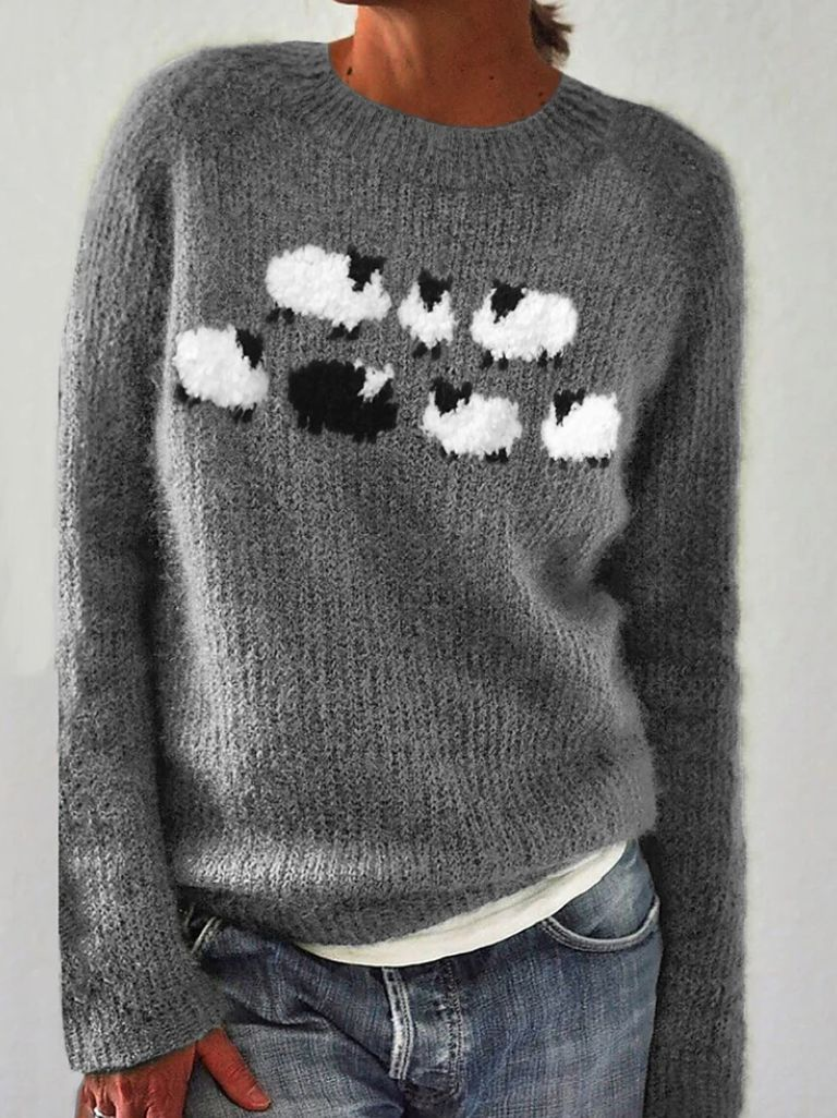 Sablelle Green Long Sleeve Print Sweater