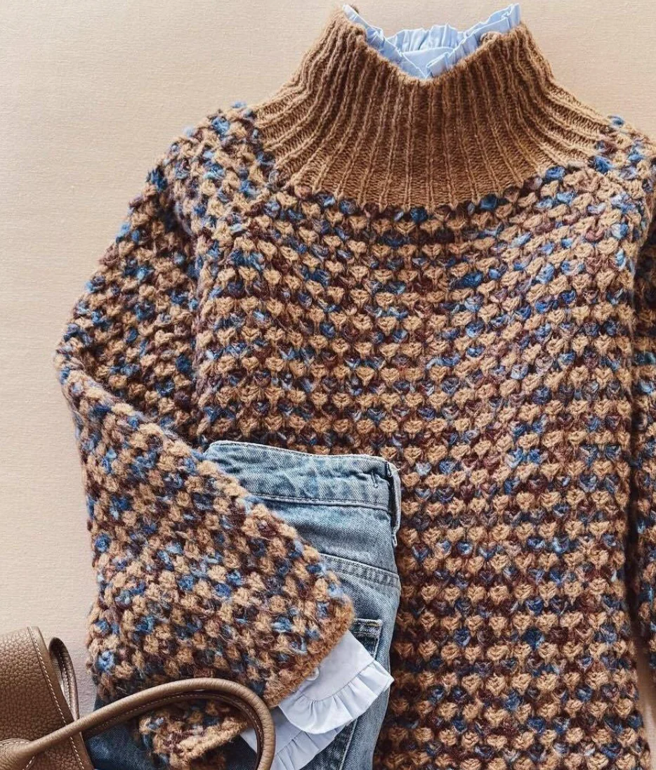 Sablelle Special Mock Neck Tan Sweater