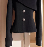 Sablelle Black Plain Round Neck Long Sleeve Sweater