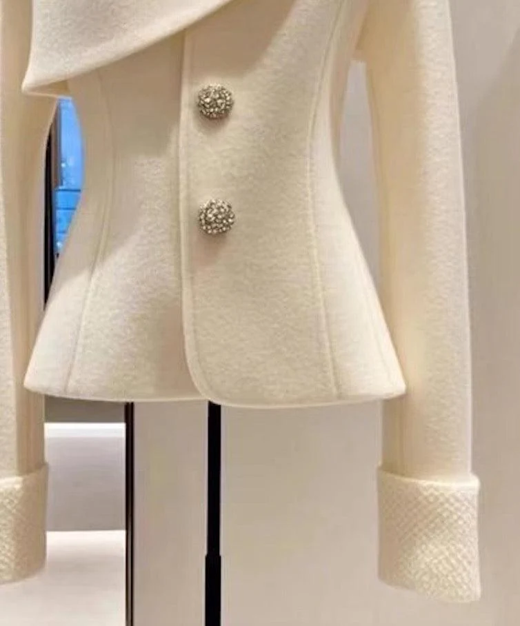 Sablelle Cozy White Plain Long Sleeve Sweater
