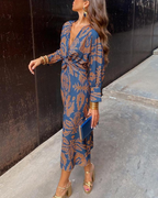 Sablelle Groovy Blue Long Sleeve Midi Dress
