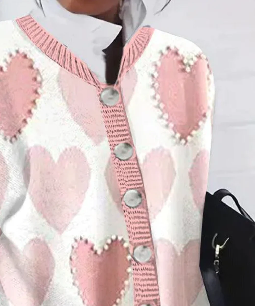 Sablelle Pink Print Long Sleeve Sweater