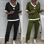 Chloé™ | Casual V-Neck Top And Pants Set