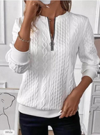 Sablelle White Long Sleeve Plain Top