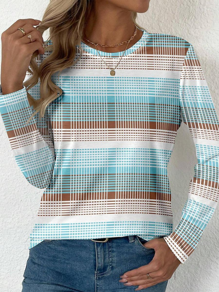 Sablelle Breezy Long Sleeve Striped Print Top