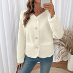 Sablelle Lace Detail Button Up Long Sleeve Outerwear