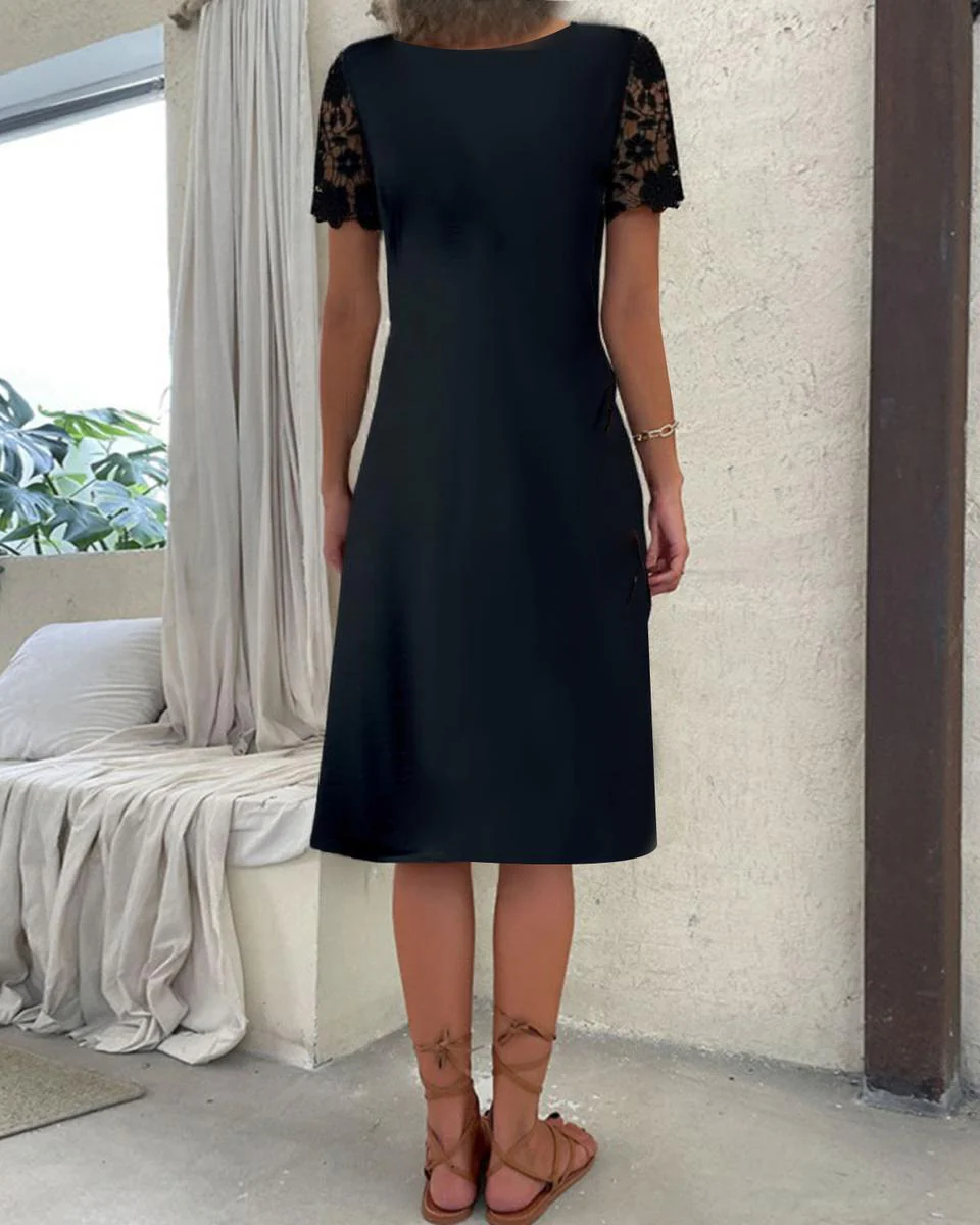 Sablelle Scalloped Squared Little Black Dress