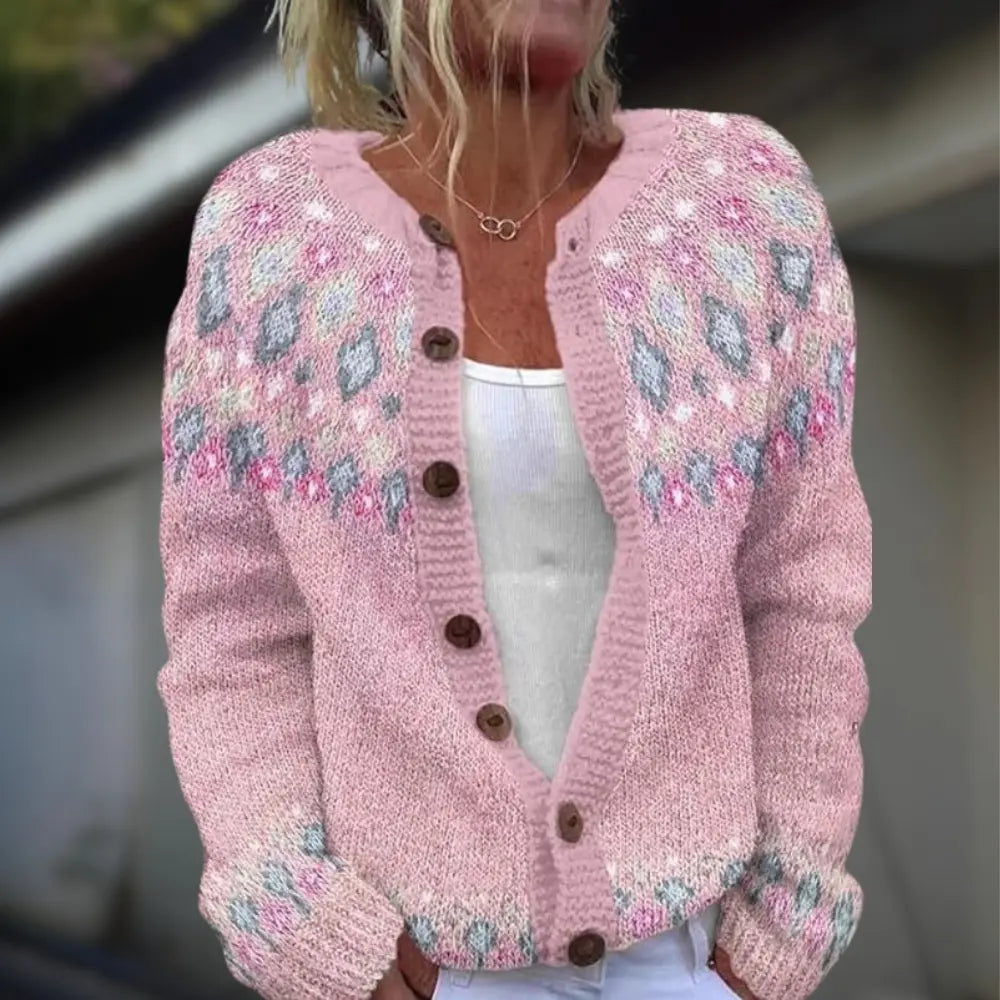Anja™ | Knitted Cardigan With Print