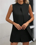 Sablelle Black Plain Sleeveless Jumpsuit