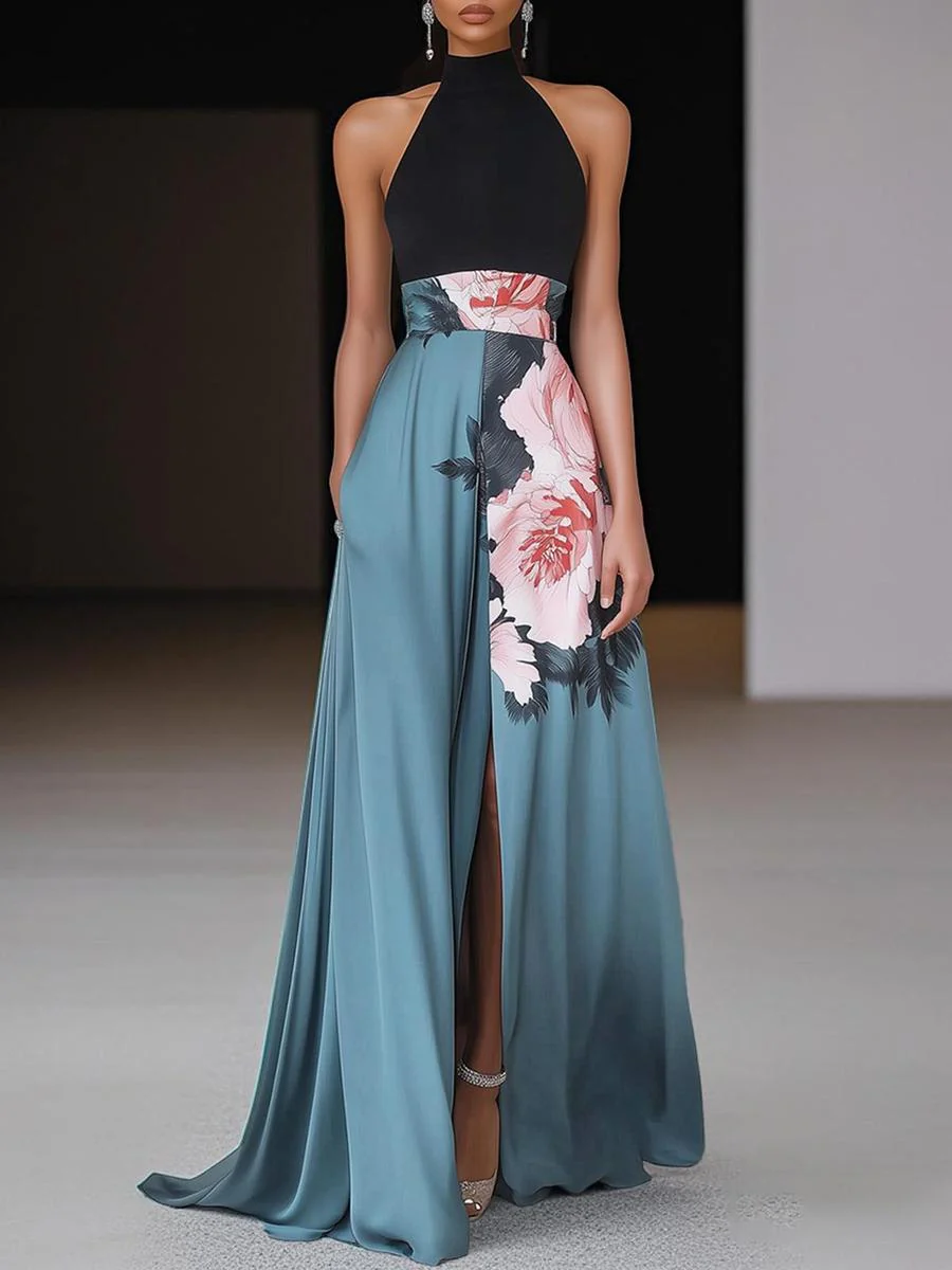 Sablelle Sexy Halter Sleeveless Maxi Dress