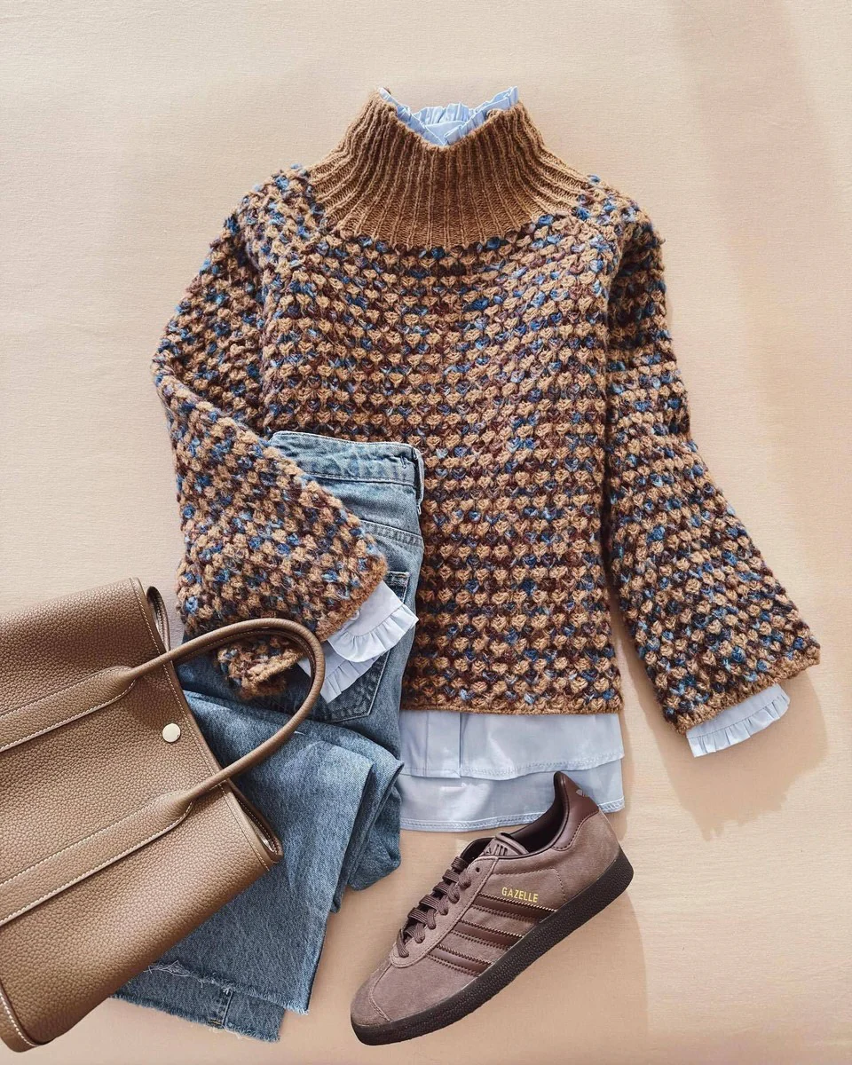 Sablelle Special Mock Neck Tan Sweater