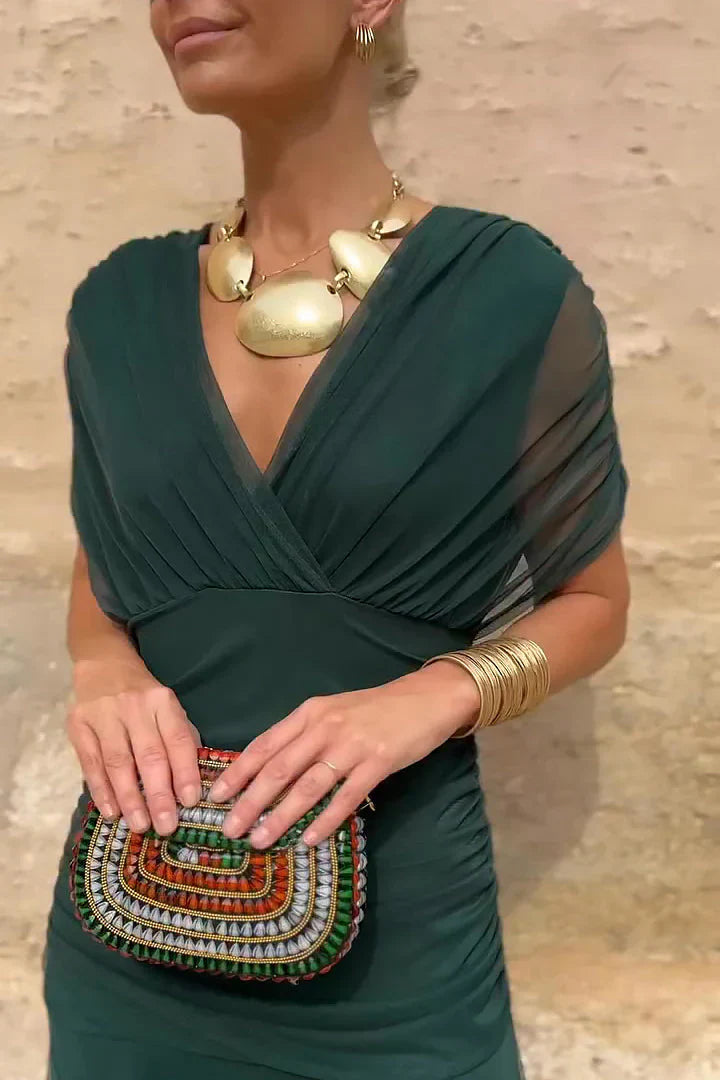 Victoria Elegant V-Neck Party Maxi Dress