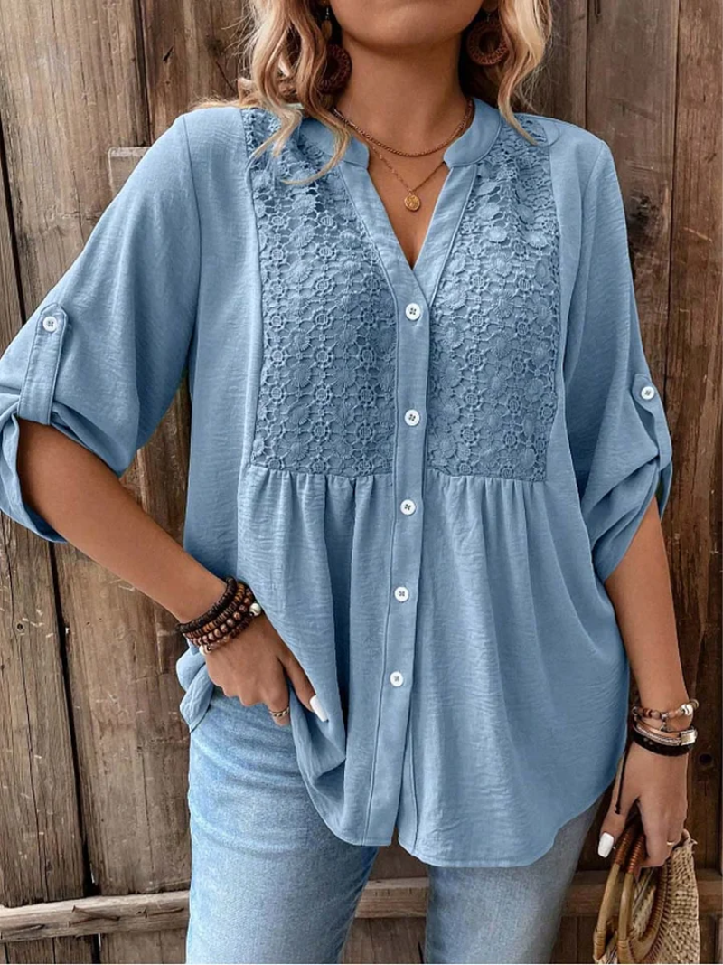 Noor™ | V-Neck Blouse With Buttons