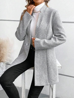 Sablelle Grey Plain Pocket Long Sleeve Outerwear