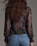 Jasmine™ | V-Neck Ruffle Sleeve Blouse