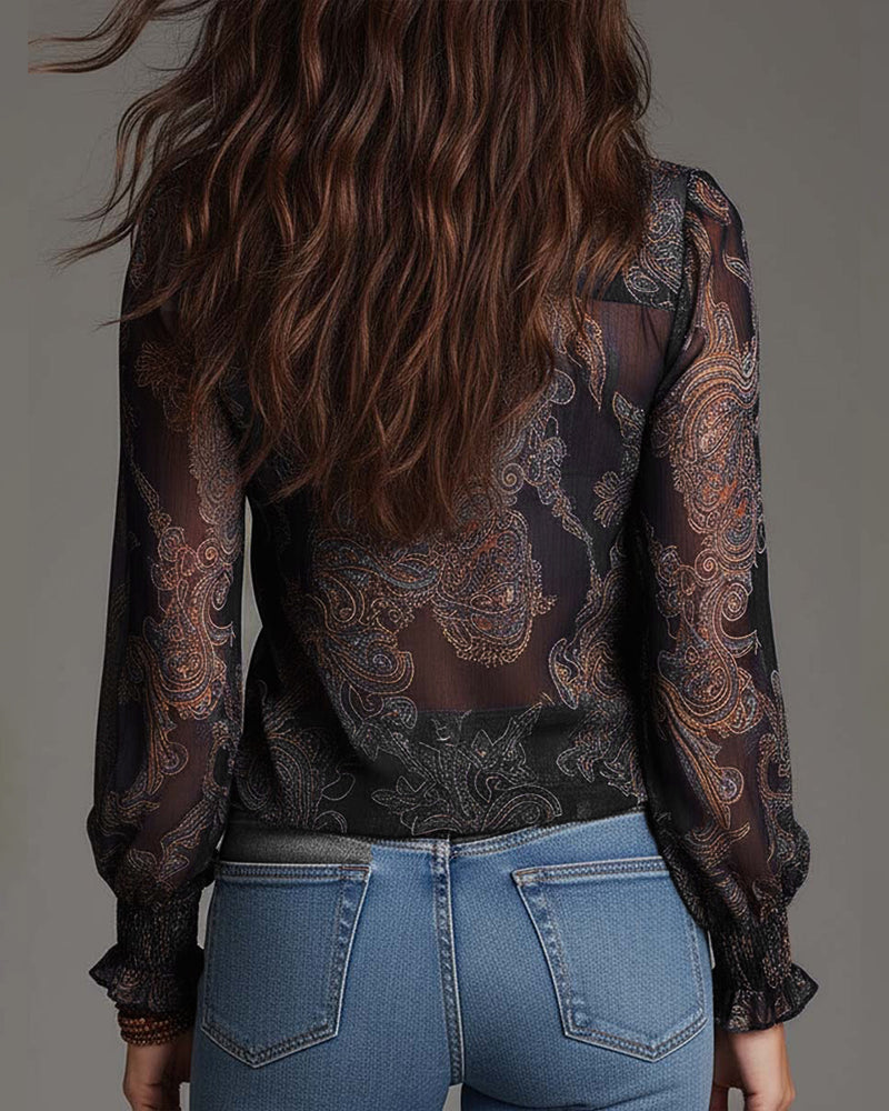 Jasmine™ | V-Neck Ruffle Sleeve Blouse