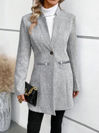 Sablelle Grey Plain Pocket Long Sleeve Outerwear