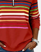 Ella™ | Striped Zip-Up Hoodie