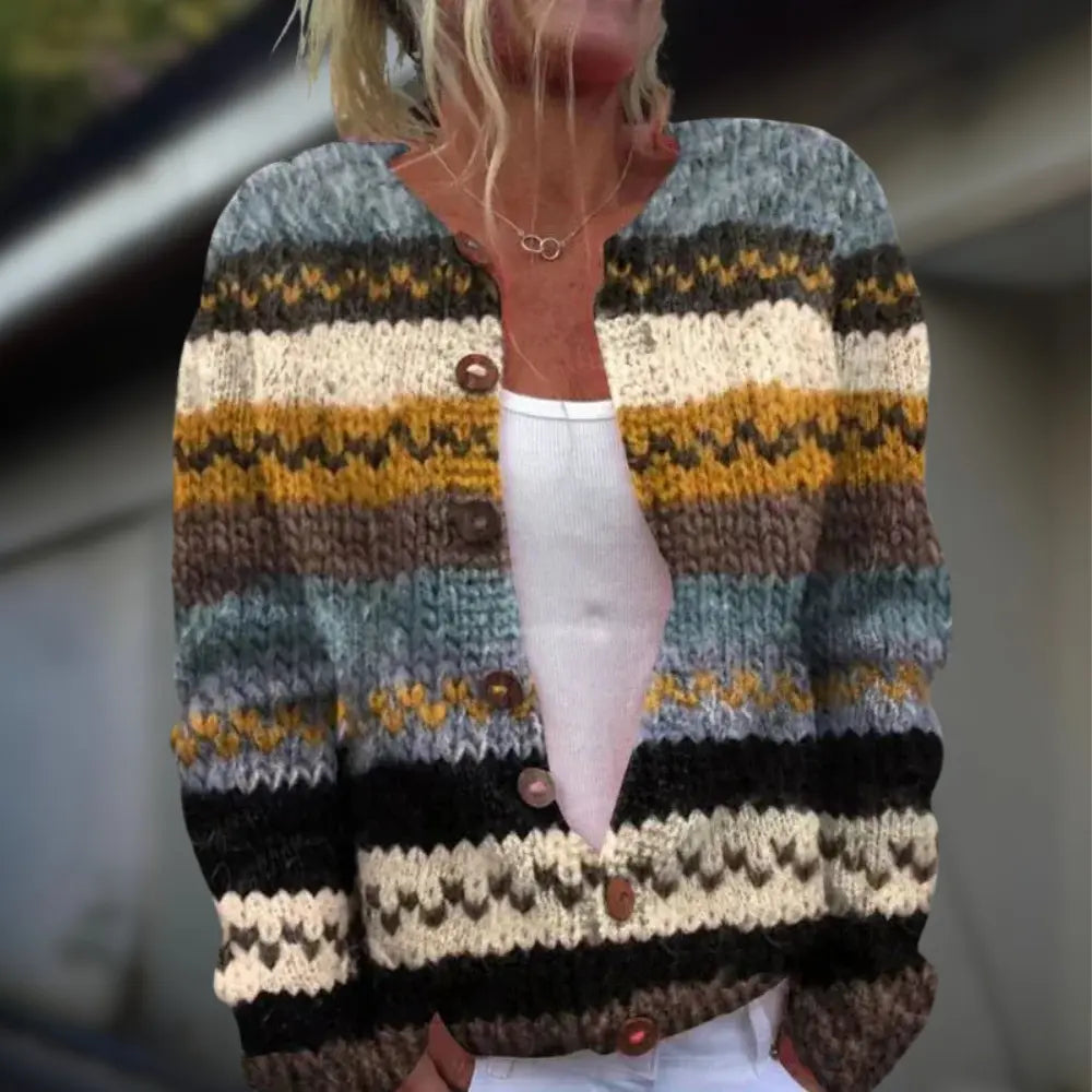 Anja™ | Knitted Cardigan With Print