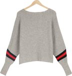 Sablelle Boston Red Striped Gray Dolman Sweater