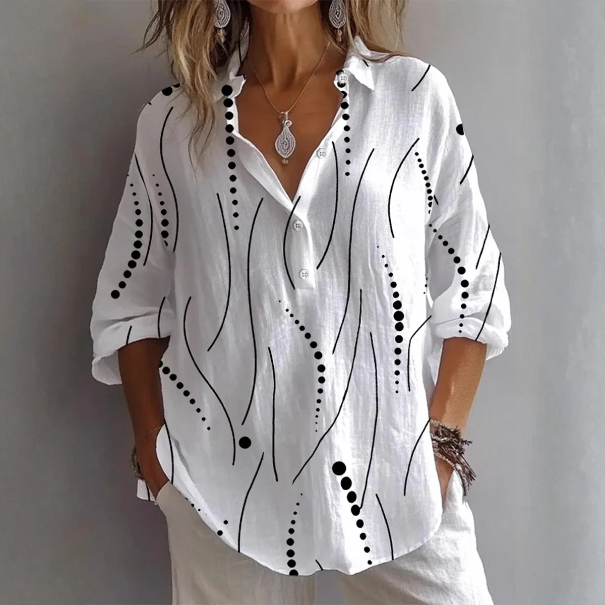 Sablelle Basic White Long Sleeve Top